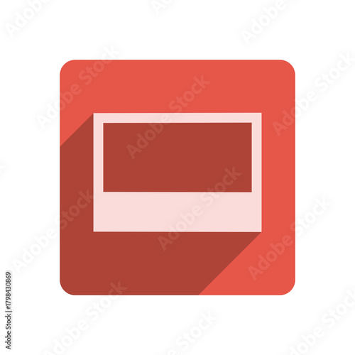 Flat Stroke Icon Template with Vibrant Red Accent