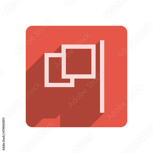 Flat Stroke Icon Template with Vibrant Red Accent