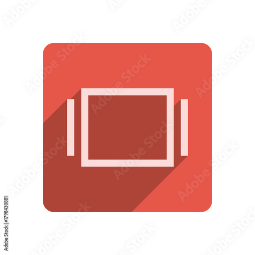 Flat Stroke Icon Template with Vibrant Red Accent
