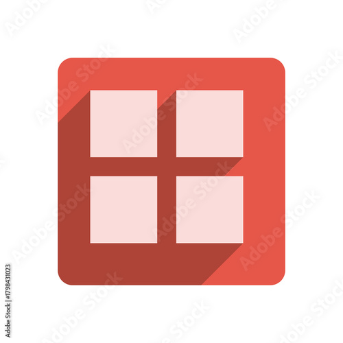Flat Stroke Icon Template with Vibrant Red Accent