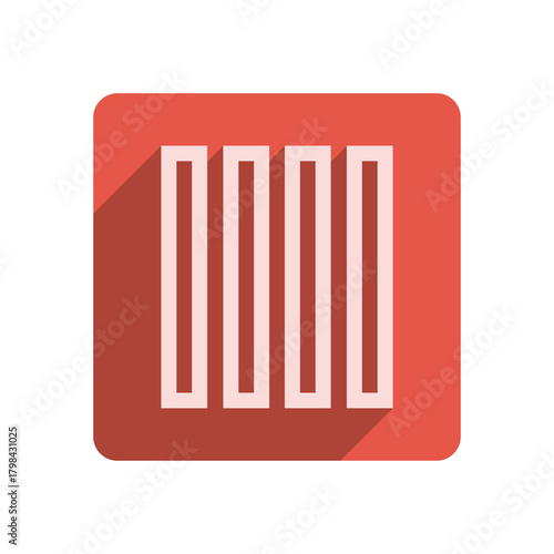 Flat Stroke Icon Template with Vibrant Red Accent