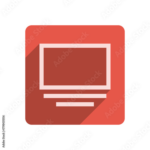 Flat Stroke Icon Template with Vibrant Red Accent