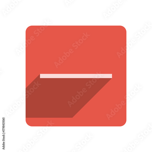 Flat Stroke Icon Template with Vibrant Red Accent