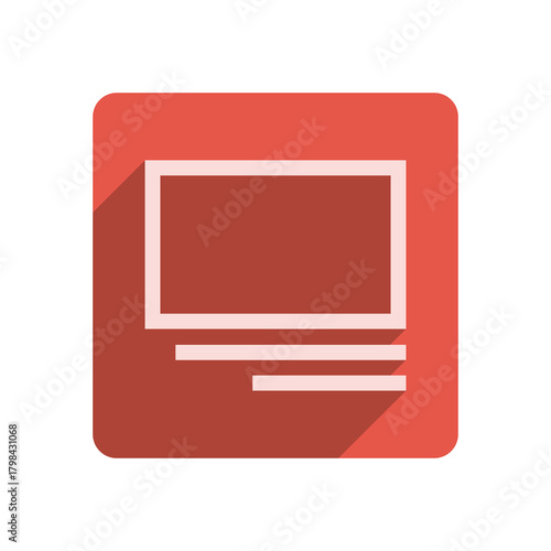 Flat Stroke Icon Template with Vibrant Red Accent
