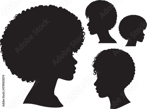 African Girl Profile Silhouette