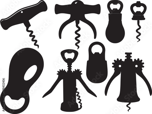 Solid black silhouette vector of Baby Shower Bottle Opener
