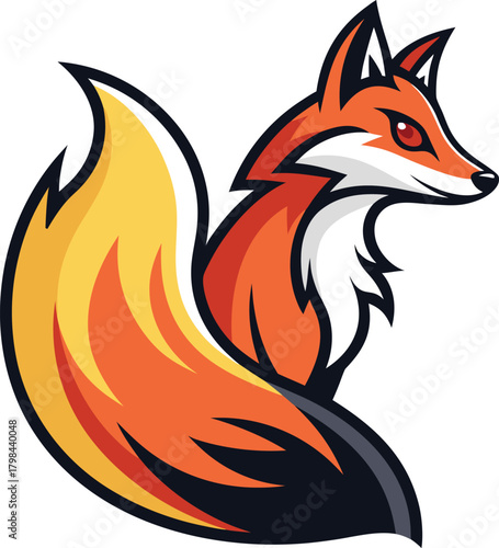 Striking Fiery Fox Logo Design Representing Agility, Cunning, and Intense Spirit