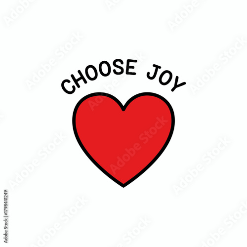 Happy heart symbol with positive affirmation text