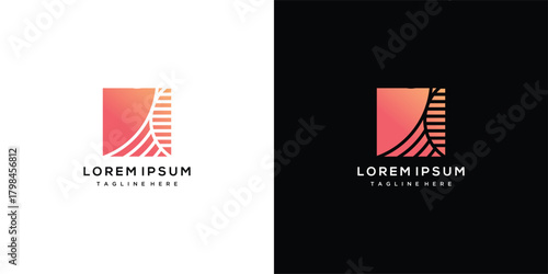 box motif design logo template