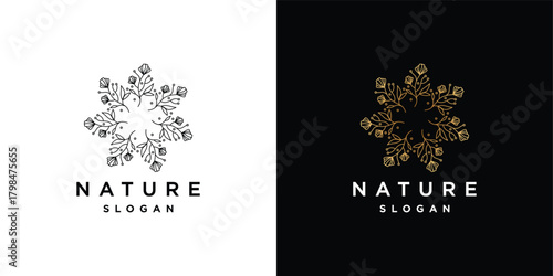 beauty flower ornament icon logos. set of beautiful abstract flower logo icons.