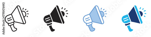 Megaphone icon set multiple style collection