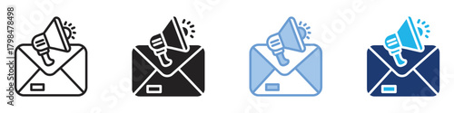 Email icon set multiple style collection