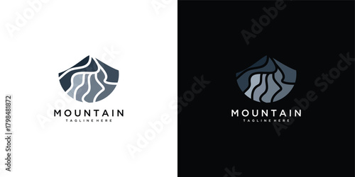 mountain logo vector icon illustration.