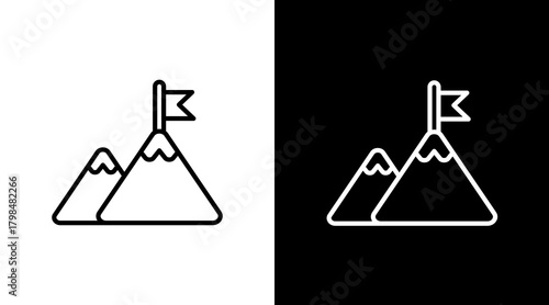 Mountain  White Icon Set Design
