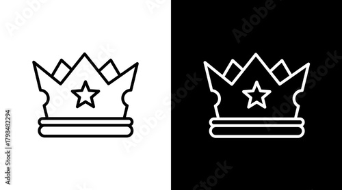 Photos Crown  White Icon Set Design