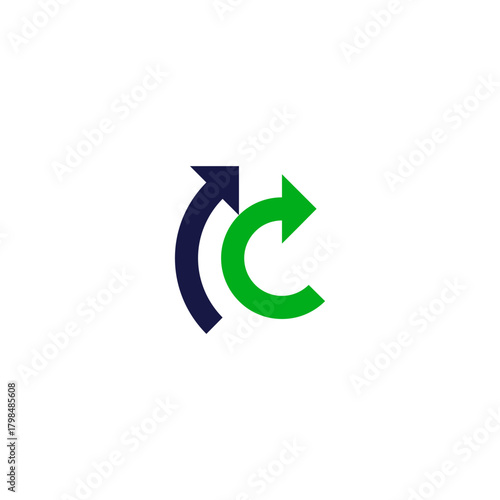 arrow cycle rotate icon. logo circular motion growth