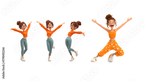 Cartoon of young people with happy expressions together having fun