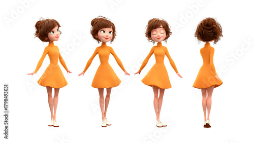 Cartoon of happy young people together having fun