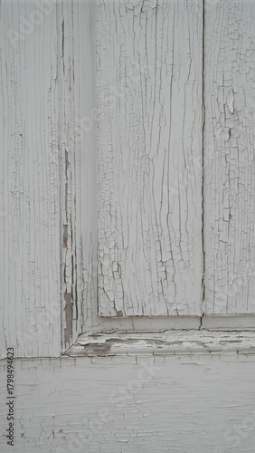 Detail of distressed, painted door on early 20th century building in West Virginia