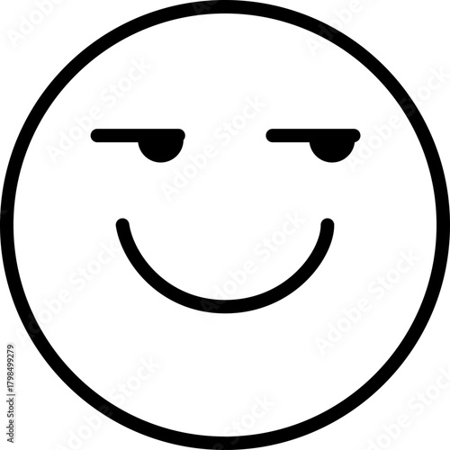 Smirking Emoji Face Icon - Winking, Cheeky, Playful Smile, Vector Graphic
