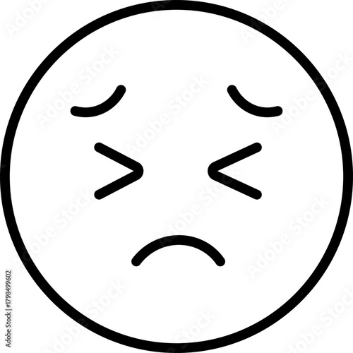 Sad Emoji Icon, Disappointed Face Symbol, Negative Emotion Vector Art