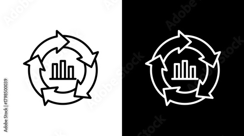 Value Chain  White Icon Set Design