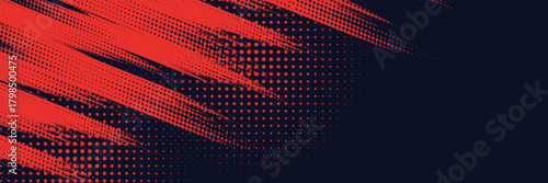 Red halftone dots blue color pattern gradient grunge texture background eps10