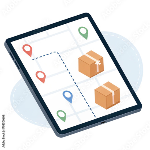 Efficiently track and manage package deliveries with digital logistics mapping and real time updates on a tablet device