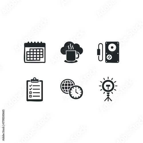 Collection of Six Business and Technology Icons