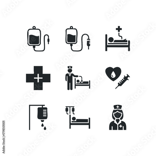 Collection of Medical Infusion and Healthcare Icons