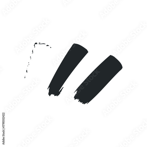 Black Brush Strokes with Fragmented Outline