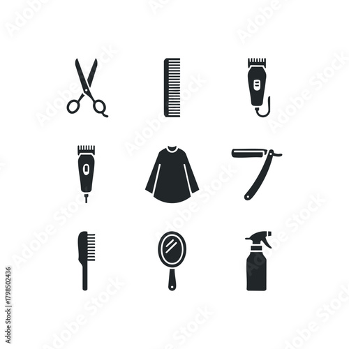 Hairdresser tool icons