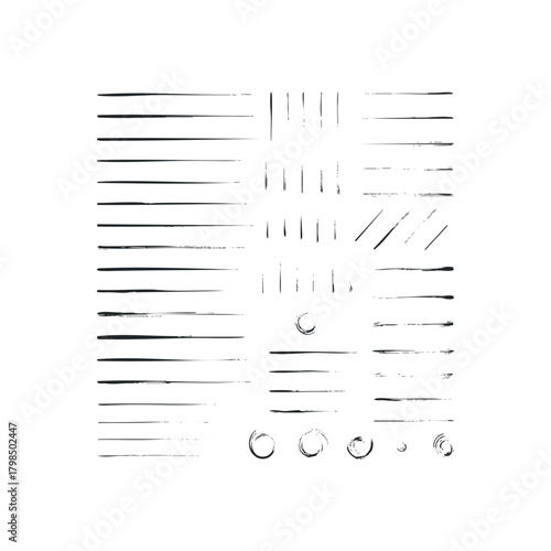 Collection of Hand Drawn Brush Strokes and Lines