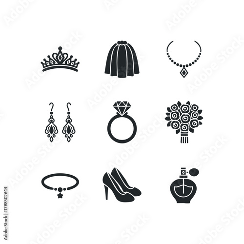 Collection of accessories for a celebration or special occasion