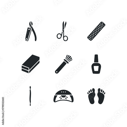 Manicure and Pedicure Tool Set Icons