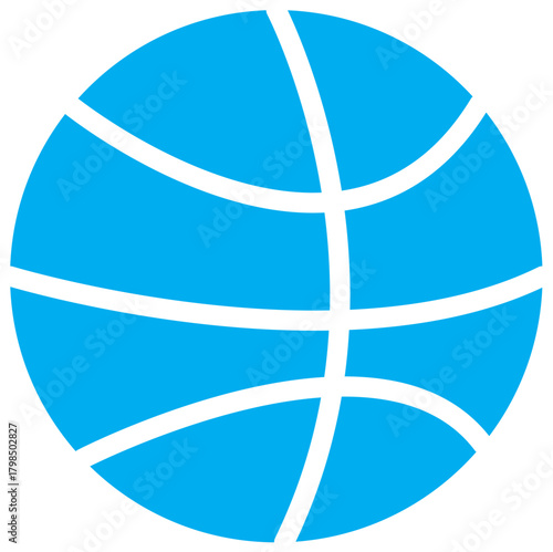 image of a blue basketball with white stripes