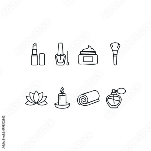Set of Cosmetic and Spa Icons