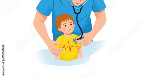 A dedicated doctor provides compassionate medical care during pediatric checkup examination and