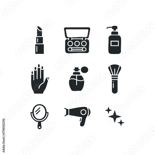 Cosmetic and Hair Care Icons Collection