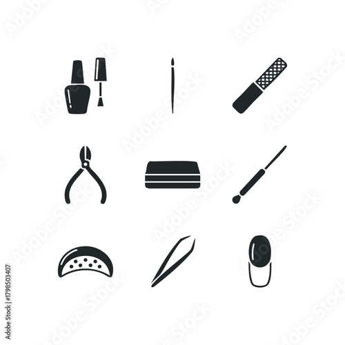 Nail Care Tools Icons