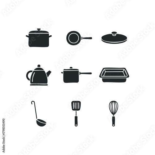 Set of kitchenware icons