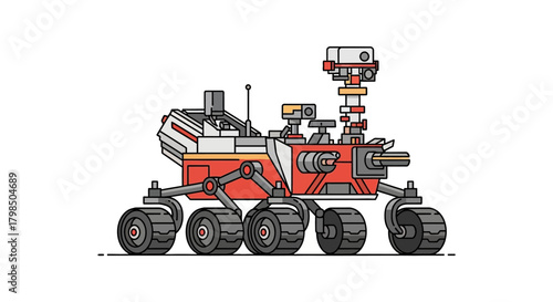 Mars rover exploration vehicle designed for remote space exploration and experimentation