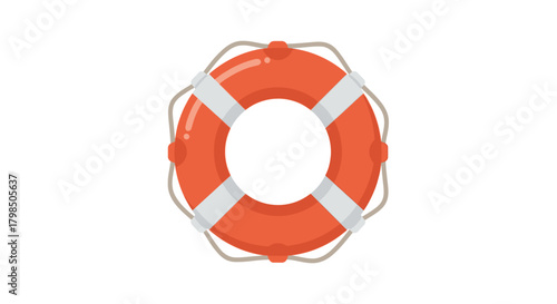 Vibrant vector graphic showcasing a lifesaver, symbol of security and ocean assistance for