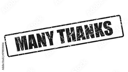 Many thanks stamp with grunge texture