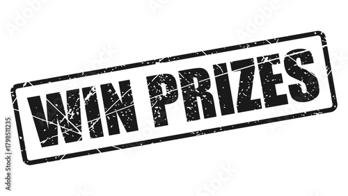 Win prizes stamp with grunge texture