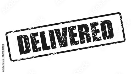 Delivered stamp with grunge texture