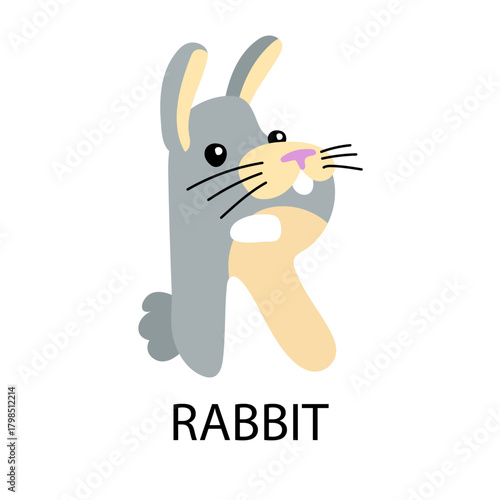 Adorable Rabbit Illustration A Charming Cartoon Depiction of a Bunny in a Cute Design