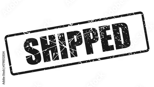 Shipped stamp with grunge texture