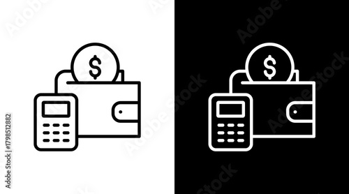 Budget  White Icon Set Design