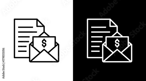 Paycheck  White Icon Set Design